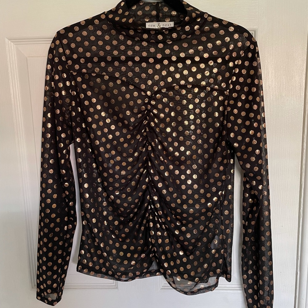 Black and Gold Mesh Top